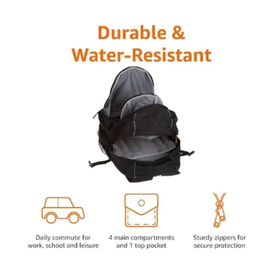 Summit Adventure Black Laptop Backpack With Padded Sleeve image {3}