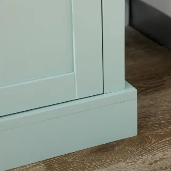 HOMCOM 71" Freestanding Pantry, Kitchen Buffet with Hutch, Modern Storage Cabinet with Drawers, Glass Doors, and Adjustable Shelves, Light Blue image {5}