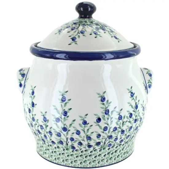Blue Rose Polish Pottery 1101 Zaklady Cookie Jar image {8}