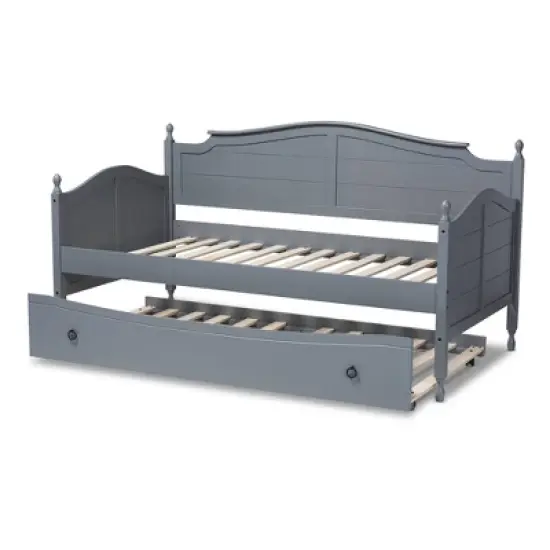 Twin Mara Wood Daybed with Trundle - Baxton Studio image {9}