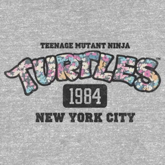 Junior's Teenage Mutant Ninja Turtles New York City 1984 Floral Logo T-Shirt image {1}