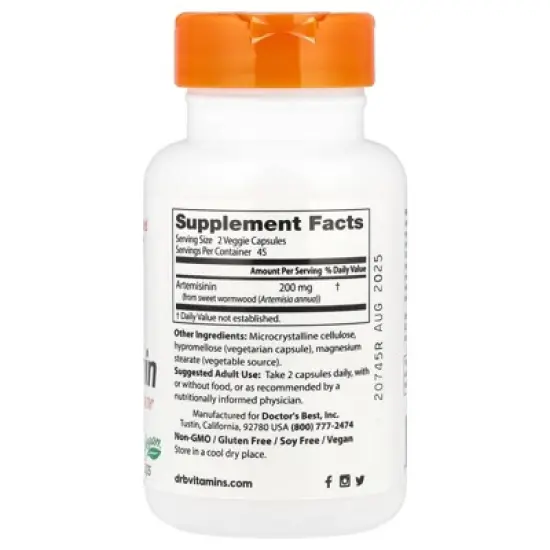 Doctor's Best Artemisinin, 100 mg, 90 Veggie Caps image {1}