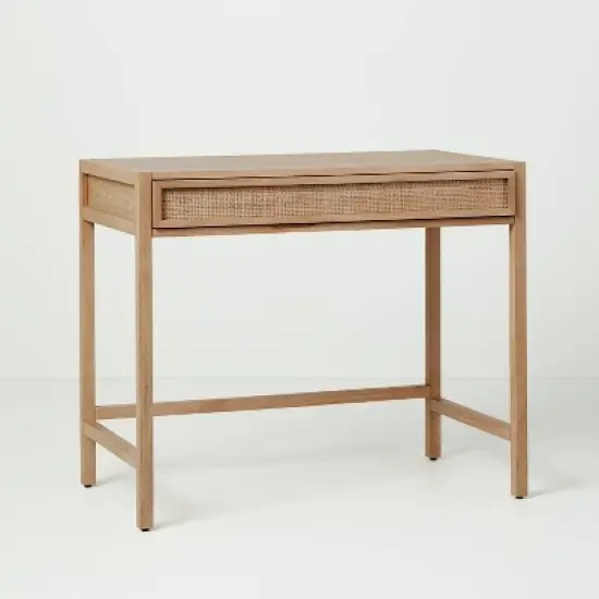 Wood & Cane Transitional Writing Desk - Hearth & Hand&trade; with Magnolia image {8}