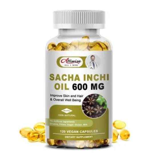 Alliwise Sacha Inchi Oil 600mg Rich Source of Omega 3, 6 and 9 and Antioxidants, Improve Skin & Hair Health, 120 Ct image {7}