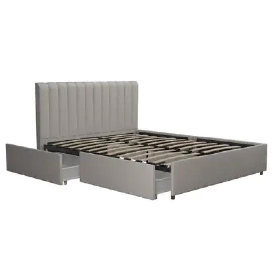 Brittany Upholstered Bed with Storage Drawers - Novogratz image {5}