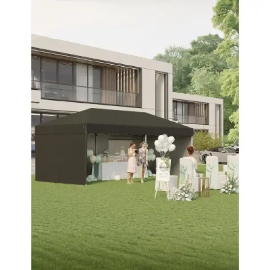 10x20 Pop Up Canopy Tent with 4 SideWalls, Heavy Duty Outdoor Canopy All Season Waterproof Commercial Street Vendors Party Tents with Roller Bag image {1}