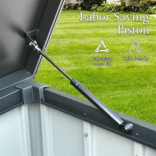 120 gal Steel Waterproof Deck Box Gray image {1}