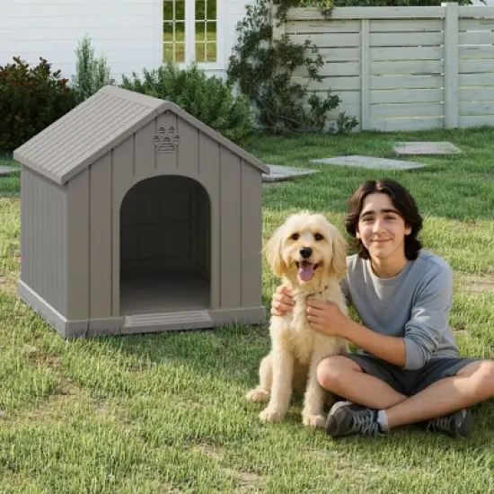 Dolonm Waterproof Dog House Indoor/outdoor Pet Dog House Sloping Roof image {8}