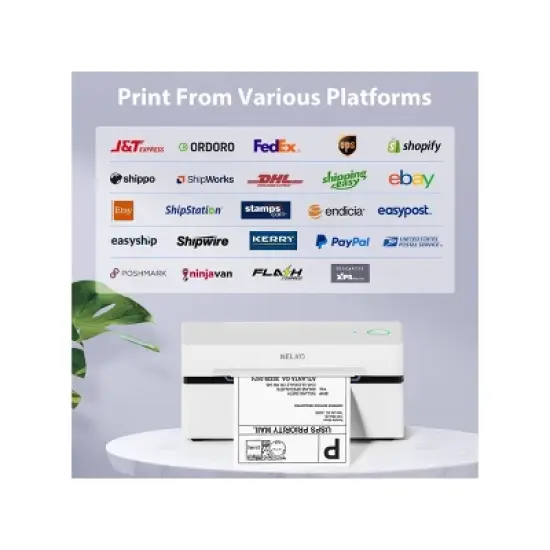 Nelko PL80E Bluetooth Label Printer White with 4"x6" 500 Sheets image {3}