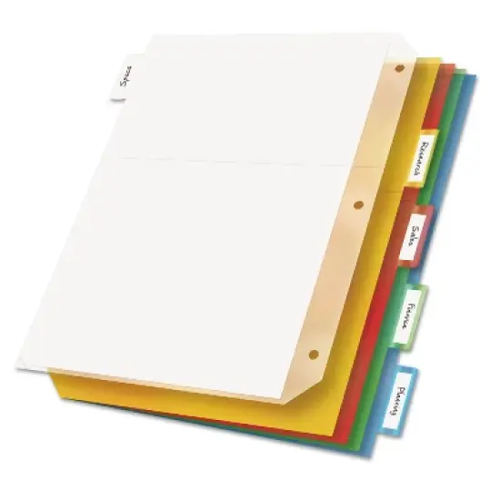 Cardinal Poly Ring Binder Pockets 11 x 8 1/2 Letter Assorted Colors 5/Pack 84009 image {7}