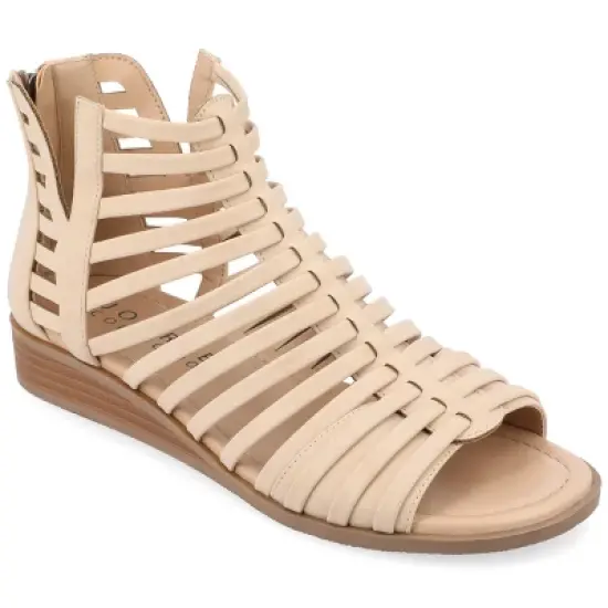 Journee Collection Womens Delilah Tru Comfort Foam Gladiator Sliver Wedge Sandals image {11}