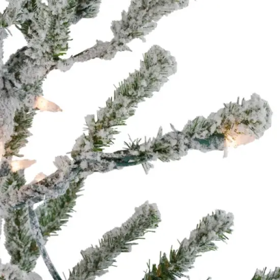 Northlight 5' Prelit Artificial Christmas Tree Flocked Alpine Twig - Warm White Lights image {4}