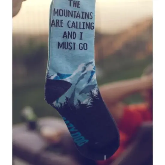 Crazy Dog Women's The Mountains Are Calling and I Must Go Socks Funny Outdoor Camping Adventure Hiking Footwear image {8}