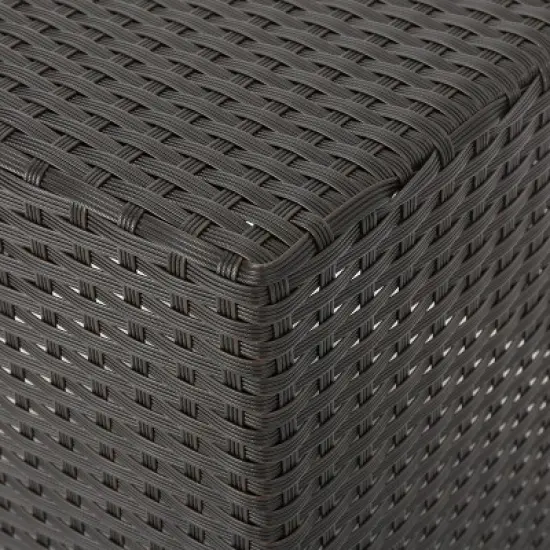 MOEPISY Outdoor Rattan Side Table, Dark Brown image {8}