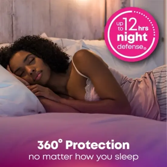 U by Kotex Balance Ultra Thin Extra Heavy Overnight Pads with Wings - Unscented image {4}