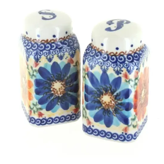 Blue Rose Polish Pottery 320 Vena Large Salt & Pepper Shakers image {1}