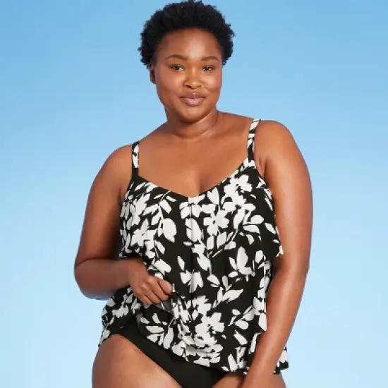 Women's UPF 50 V-Neck Angled Tiered Tankini Top - Aqua Green&reg; image {2}