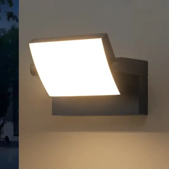 C Cattleya Black Aluminum LED Indoor Outdoor Wall Light with Rotatable Light Direction image {1}