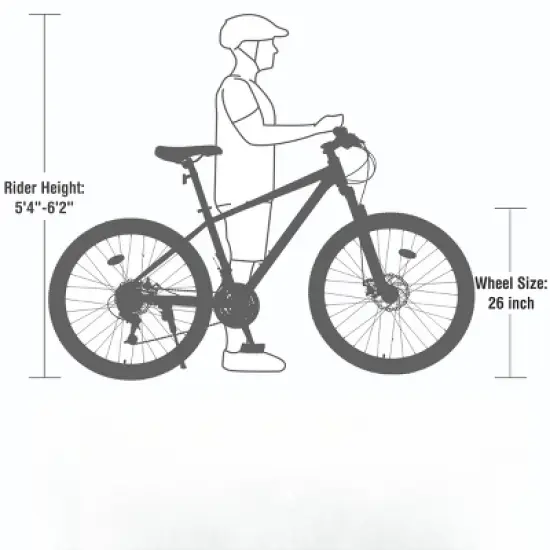 INFURNIC Bicycles, 26 Inch Mountain Bike, MTB with Suspension Fork for Men and Women, Red, 24.41"*37"*65.75" image {3}
