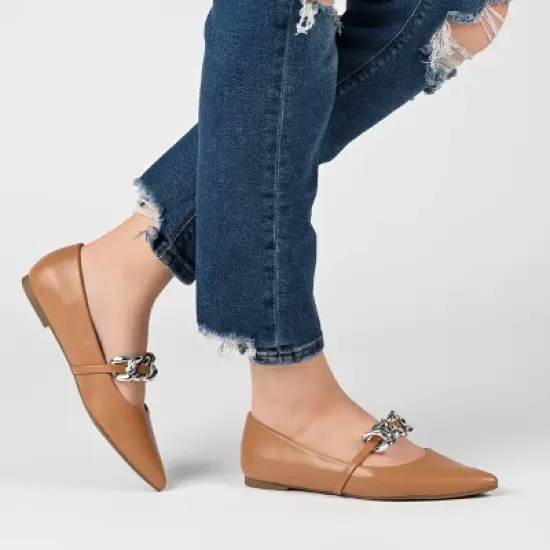 Journee Collection Womens Metinaa Ballet Pointed Toe Slip On Flats image {8}