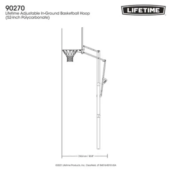 Lifetime Adjustable In-Ground Basketball Hoop (52-Inch Polycarbonate) - 90270 image {7}