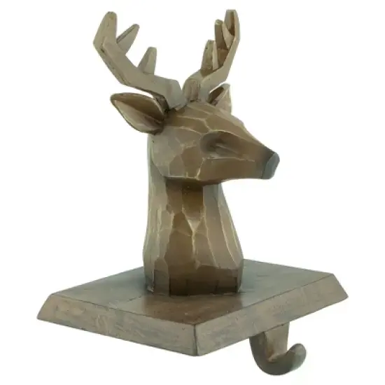 Northlight Set of 2 Brown Reindeer Head Christmas Stocking Holders 5.75" image {3}