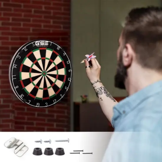 GSE 18"x1.5" Pro Tournament Regulation Size Bristle/Sisal Dartboard ONLY image {6}