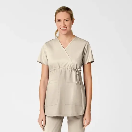 Wink Maternity Mock Wrap Scrub Top image {21}
