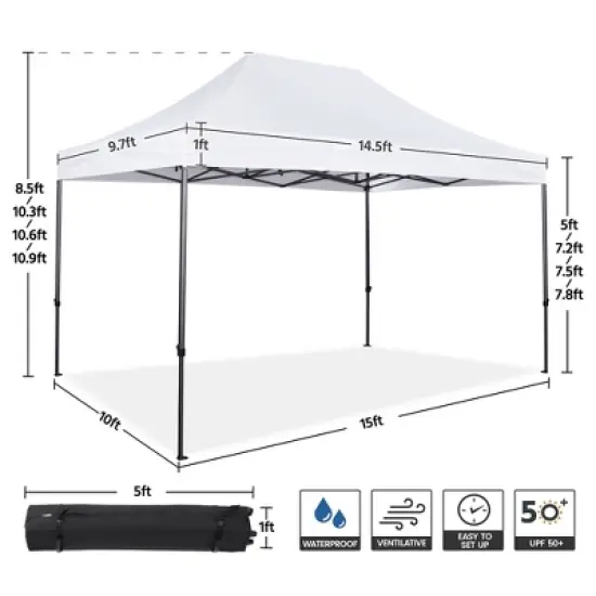 Yaheetech 10x15ft Commercial Canopy for Commercial Market Party image {7}