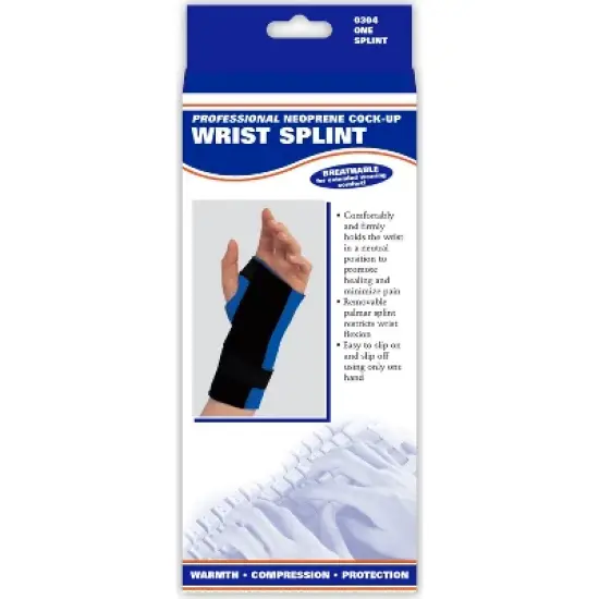 OTC Wrist Splint, Cock-up Style, Neoprene, Black, Left image {4}