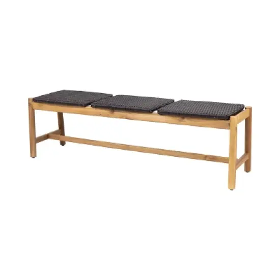 Dexmalle Rustic 3 Seat Cushioned Patio Bench image {8}