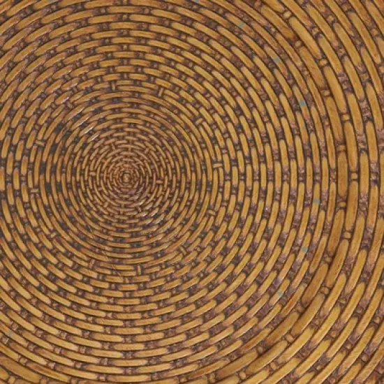 Saro Lifestyle Natural Look Faux Rattan Charger Plate (Set of 4), 13"x13", Brown image {3}