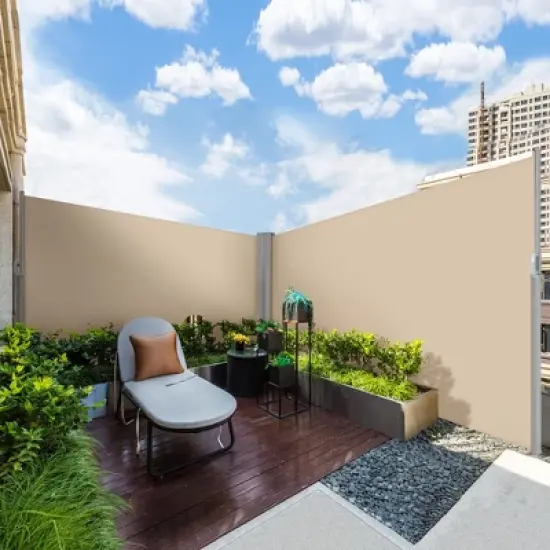 Yaheetech 71 inches Height Side Awning Double Retractable Screen for Privacy Patio Garden image {1}