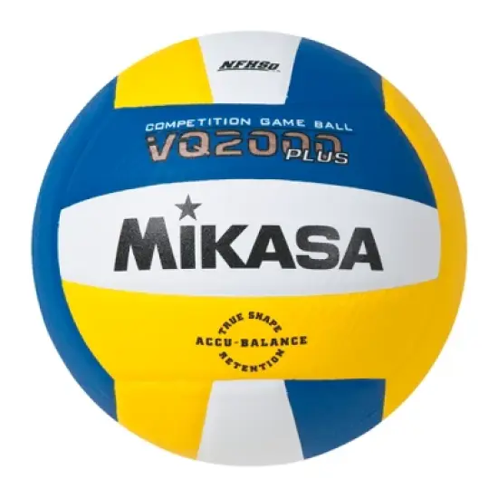 Mikasa VQ2000 Plus NFHS Volleyball, Size 5, Royal Blue/Gold/White image {1}