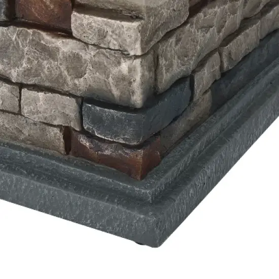 GDFStudio Abramo Outdoor 40,000 BTU Lightweight Concrete Fire Pit Table, Gray image {5}