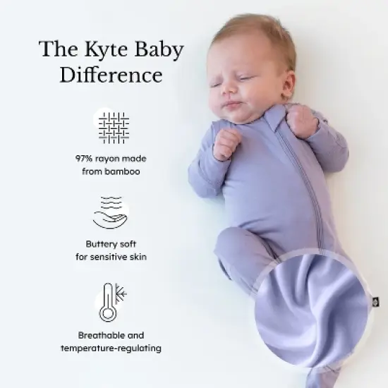 Kyte Baby Zippered Footie in Taro image {2}
