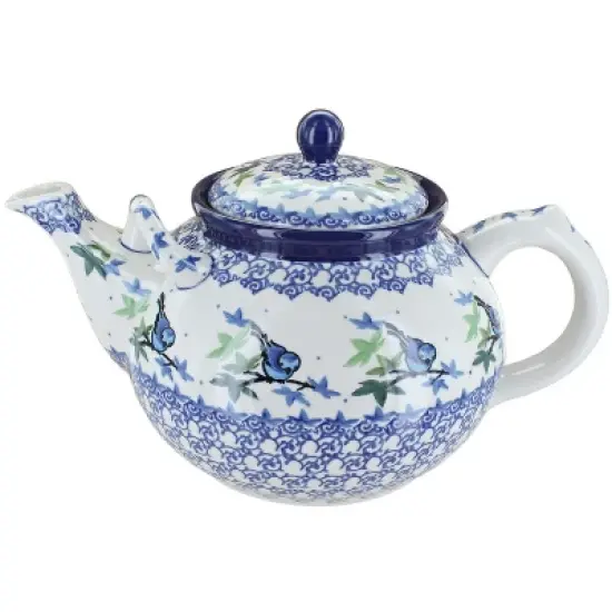 Blue Rose Polish Pottery 444 Ceramika Artystyczna Large Teapot image {10}