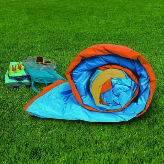 Banzai Plummet Falls Adventure Kids Inflatable Outdoor Water Park Splash Pool with Fill 'N Spill Bucket, Slides, and Climbing Wall image {3}