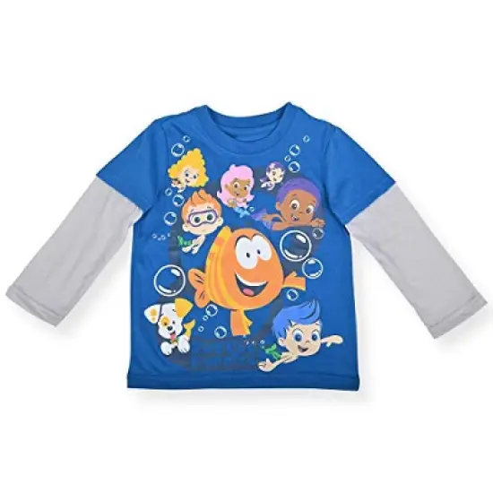Nickelodeon Boy's Bubble Guppies Graphic Tee with Double Layer Long Sleeves For Toddlers image {2}