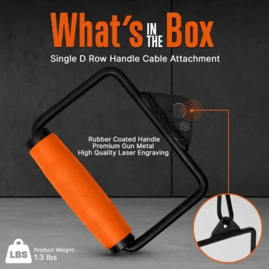 SQUATZ Single D Row Handle - Orange, Black image {1}