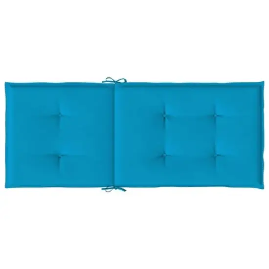 vidaXL Highback Chair Cushion Set of 4 Blue 100% Polyester image {6}