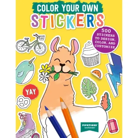 Color Your Own Stickers - (Pipsticks+workman) (Paperback) image {1}
