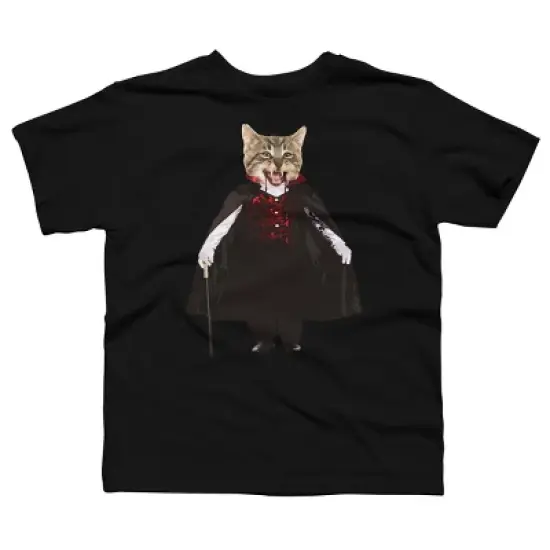Boy's Design By Humans Catcula Cat Kitten Dracula Cute Funny Halloween t shirt By JOHANNESART T-Shirt image {5}