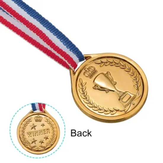 Unique Bargains Plastic Lightweight Embossed Design Sports Award Medals 24 Pcs 1.5" image {3}
