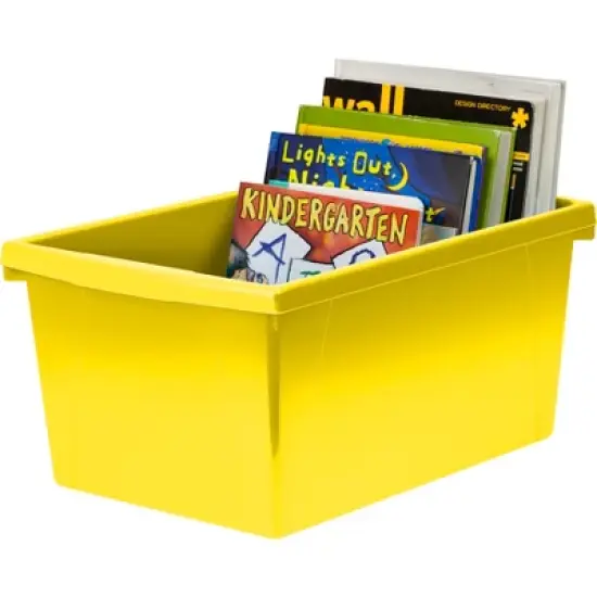 Storex Medium Classroom Storage Bin, Yellow image {3}