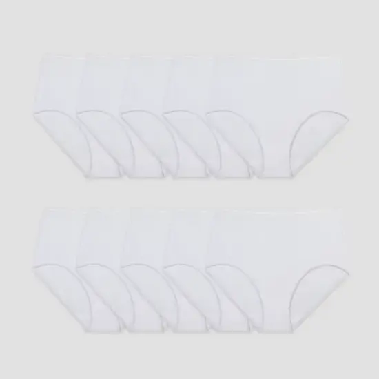 Fruit of the Loom Women's 10pk Cotton Briefs - White image {3}