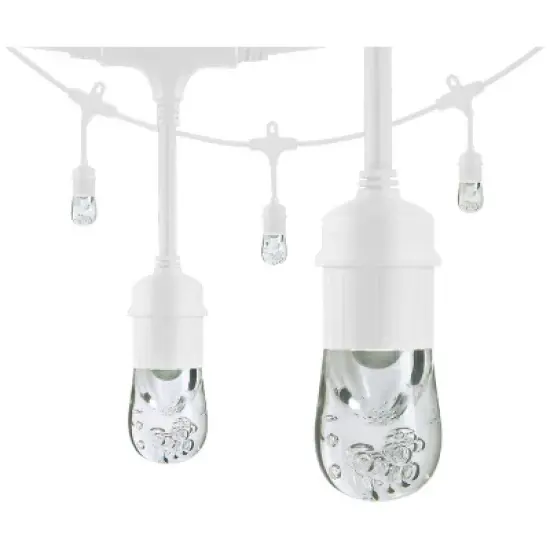 24ct Classic Caf&eacute; Integrated LED Bulb Outdoor String Lights White - White Wire - Enbrighten image {3}