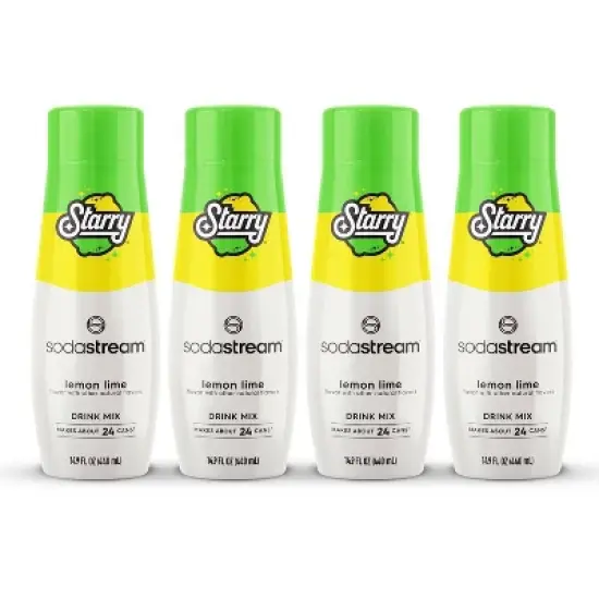 SodaStream Starry Lemon Lime Drink Mix 14.9 fl oz/4pk: Drink Mix Liquid Concentrate, Soft Drink, Non-Allergenic, Mix Ready image {7}