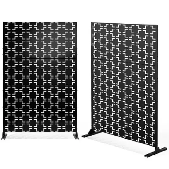 Dovelina Metal Outdoor Privacy Screen Freestanding Patio Decorative Screen (Set of 2) image {8}