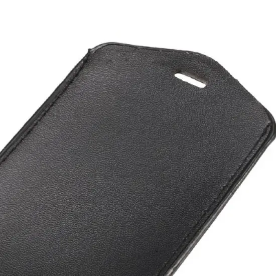 Unique Bargains Faux Leather Neck Strap Vertical Bussiness Card Holder Black 4.3" x 2.8'' image {2}